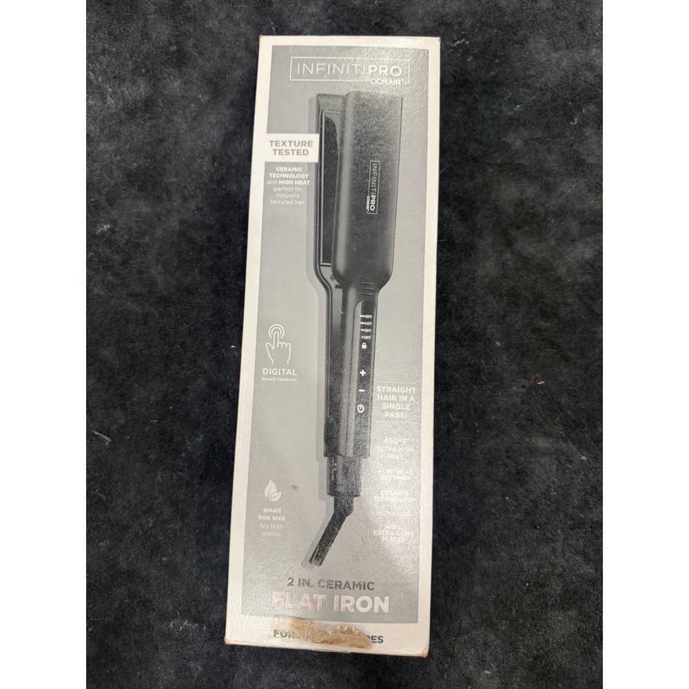 InfinitiPro Conair 2 Inch Ceramic Flat Iron Digital Touch 450F CS42 Black